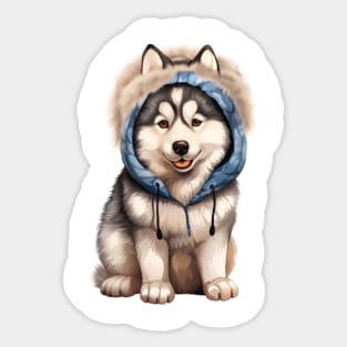 Winter Siberian Husky Dog Sticker